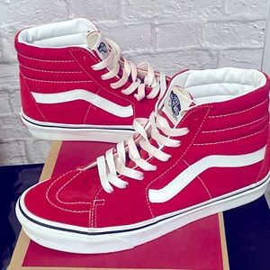 Vans Sk8 Hi Skate Shoe - Racing Red - 7.5 Mens